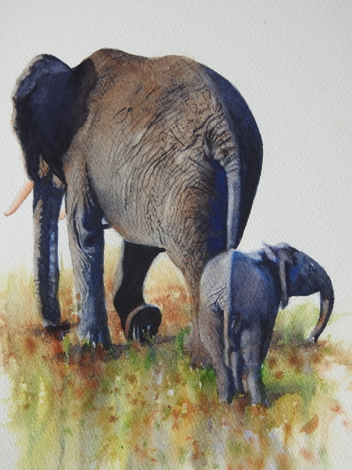 SOLD "Mother & Calf" on the Masai Mara, Kenya